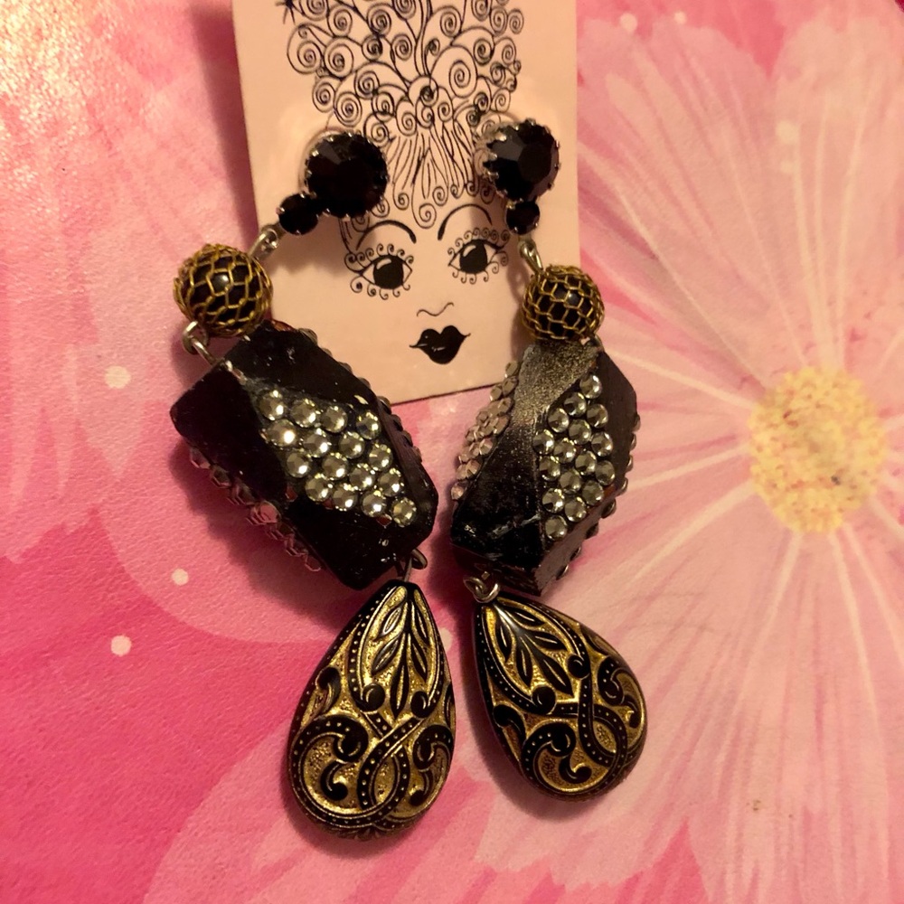 Circus midnight SPARKLING Swarovski crystals earrings Tarina Tarantino